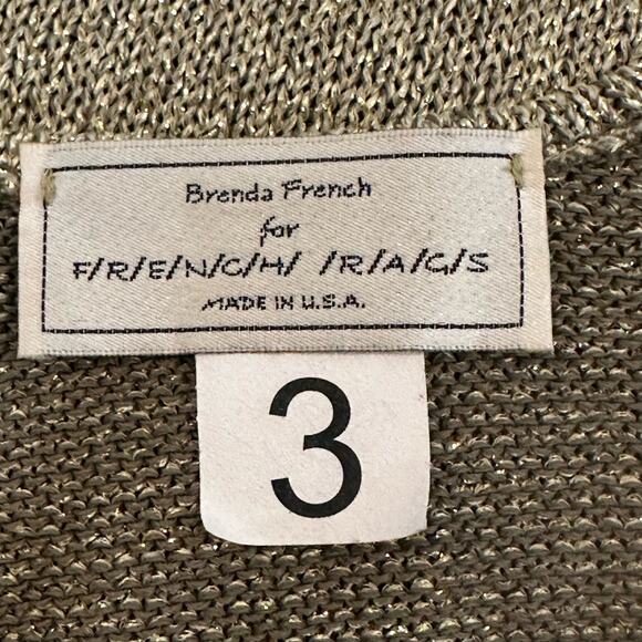 Vintage Brenda French for French Rags Gold Lurex Sleeveless Sweater sz 3=M/L EUC - Picture 8 of 10